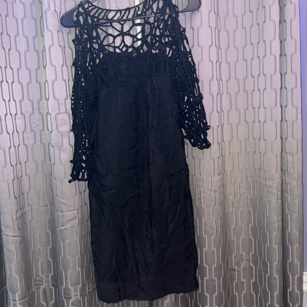 Black Split Shoulder cutout Dress